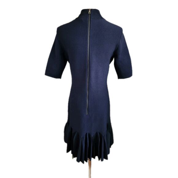 TED BAKER Pleated Hem Knitted Bodycon Mini Dress Navy Blue Mini TB Size 2/US 6 - Picture 4 of 12